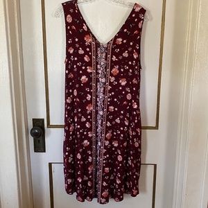 Floral Print Knee Length Knit Dress